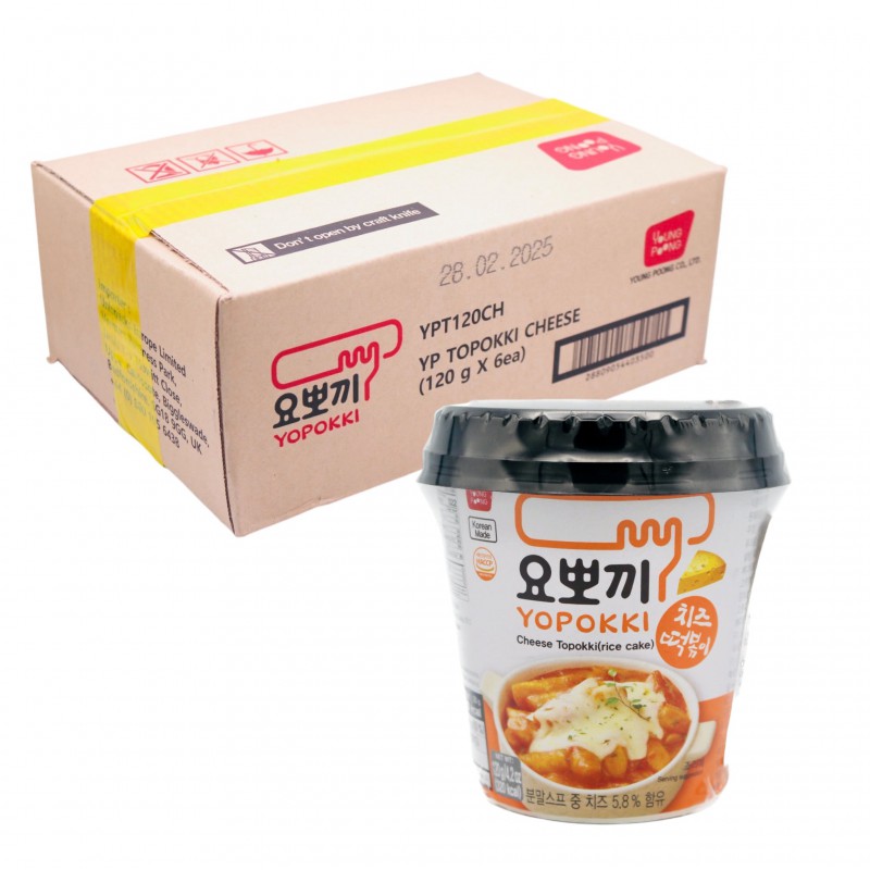 Young Poong Case of 5x Yopokki Cheese Topokki Rice cake 6x120g Tteokbokki Cup Young Poong Case of 5x Yopokki Cheese Topokki Rice cake 6x120g Tteokbokki Cup