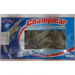 Champmar Frozen Prawns 1000g Net IQF 30/40 Head-on Shell-on Raw Ecuador White Shirmp