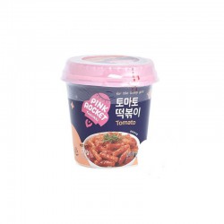 Pink Rocket Full Case of 30x Tteokbokki Rice Cake with Tomato Sauce 120g Instant Sweet & Sour Tomato Topokki CLEARANCE BBE 2025-