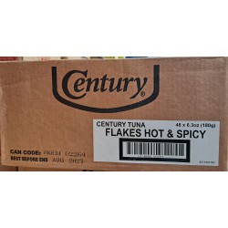 Century Full Case of 48x Tuna Flakes In Hot & Spicy Sauce 180g