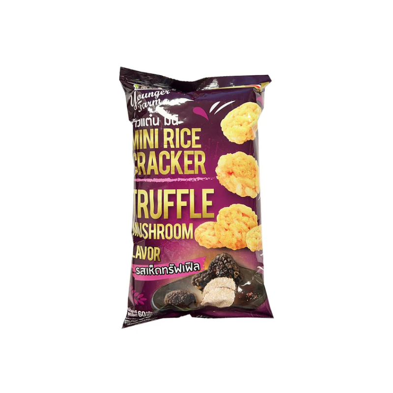 Younger Farm Mini Rice Crackers 60g Thai Truffle Mushroom Flavour Rice Cracker Younger Farm Mini Rice Crackers 60g Thai Truffle Mushroom Flavour Rice Cracker