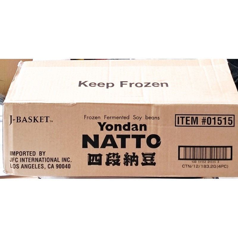 J-Basket Full Case of 12x Natto Fermented Soy Bean 4x45.8g with Sauce & Mustard Frozen Yondan Natto J-Basket Full Case of 12x Natto Fermented Soy Bean 4x45.8g with Sauce & Mustard Frozen Yondan Natto