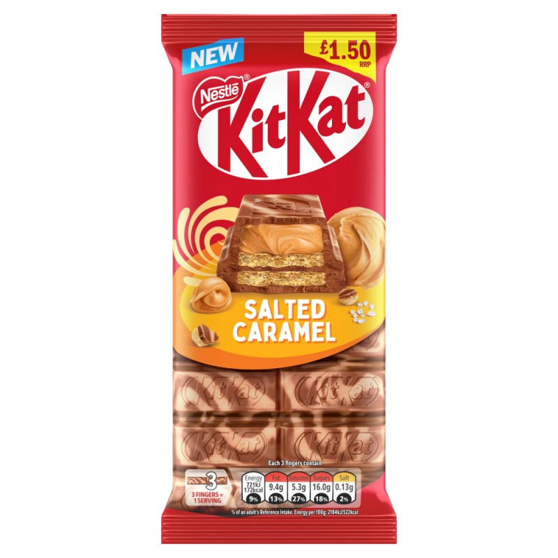 KitKat Salted Caramel Chocolate Sharing Bar 99g Salted Caramel Chocolate Bar KitKat Salted Caramel Chocolate Sharing Bar 99g Salted Caramel Chocolate Bar
