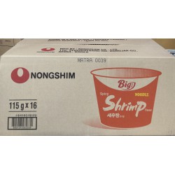 Nongshim Full Case of 16x Nongshim Spicy Shrimp Noodle Soup 115g Big Bowl Nong Shim Noodles