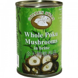 Golden Swan Full Case of 24x Whole Poku Mushrooms 284g in brime