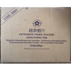 Gold Plum Full Case of 12x Box Of 6x Prawn Cracker Bánh Phồng Tôm 200g Vietnamese Uncooked Prawn Crackers