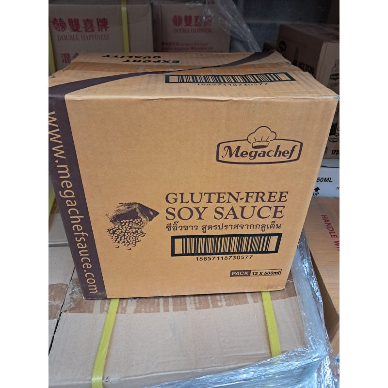 Megachef Traditionally Made Full Case of 12x500ml Gluten-Free Soy Sauce Megachef Traditionally Made Full Case of 12x500ml Gluten-Free Soy Sauce