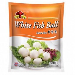 Mushroom Brand Full Case of 20x White Fish Ball 500g Bebol Ikan Medium Fish Balls