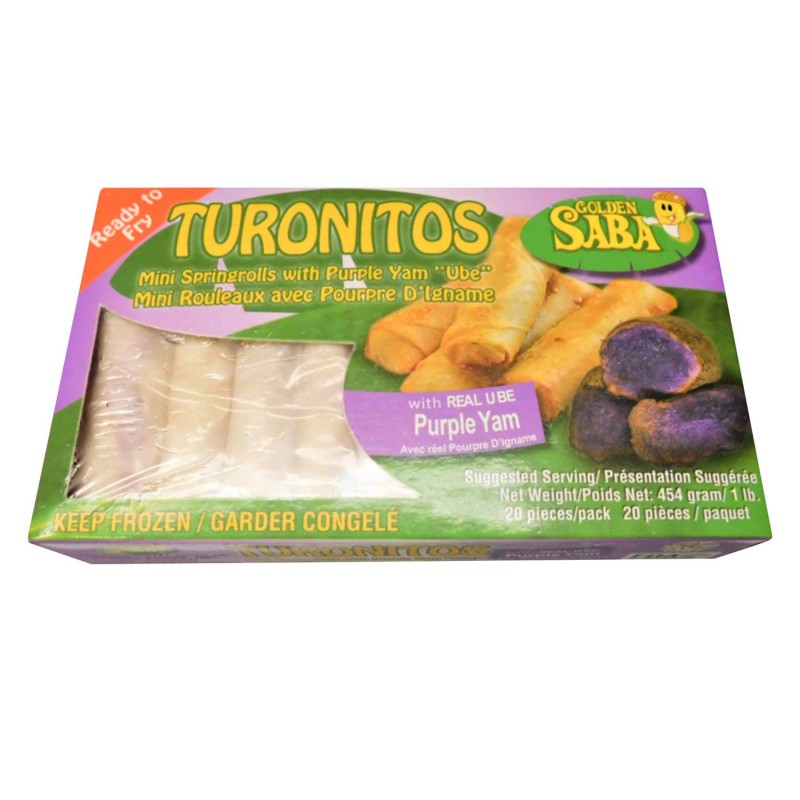 Golden Saba Ube Flavour Saba Banana Rolls Turonitos 454g Filipino Mini Saba Banana Rolls With Ube Purple Yam Flavour Golden Saba Ube Flavour Saba Banana Rolls Turonitos 454g Filipino Mini Saba Banana Rolls With Ube Purple Yam Flavour