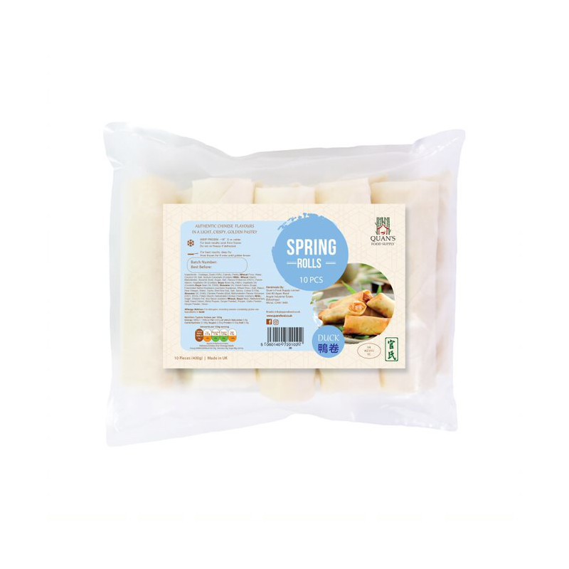 Quan's Duck Spring Rolls Full Case of 30x(10pcs)400g Frozen Duck Spring Rolls Quan's Duck Spring Rolls Full Case of 30x(10pcs)400g Frozen Duck Spring Rolls
