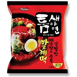 Paldo Noodles - 120g Teumsae Ramyun (팔도 틈새라면 빨계떡) Korean...