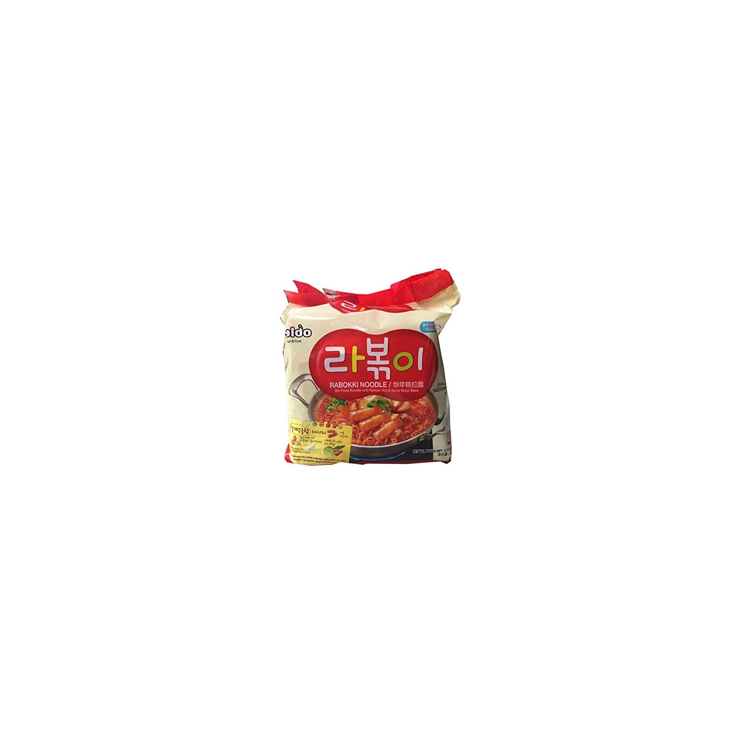 Paldo Noodles Korean Rabokki Tteokbokki (라볶이) 145g Ramyun Noodles with Topokki Rice Cakes